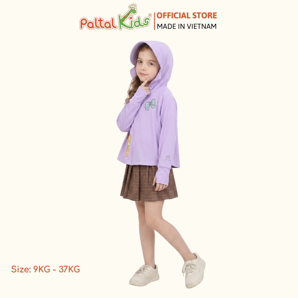 Áo Khoác Croptop Poly Chống Nắng Hình In Gấu Vàng Bé Gái Cao Cấp - 311 4034