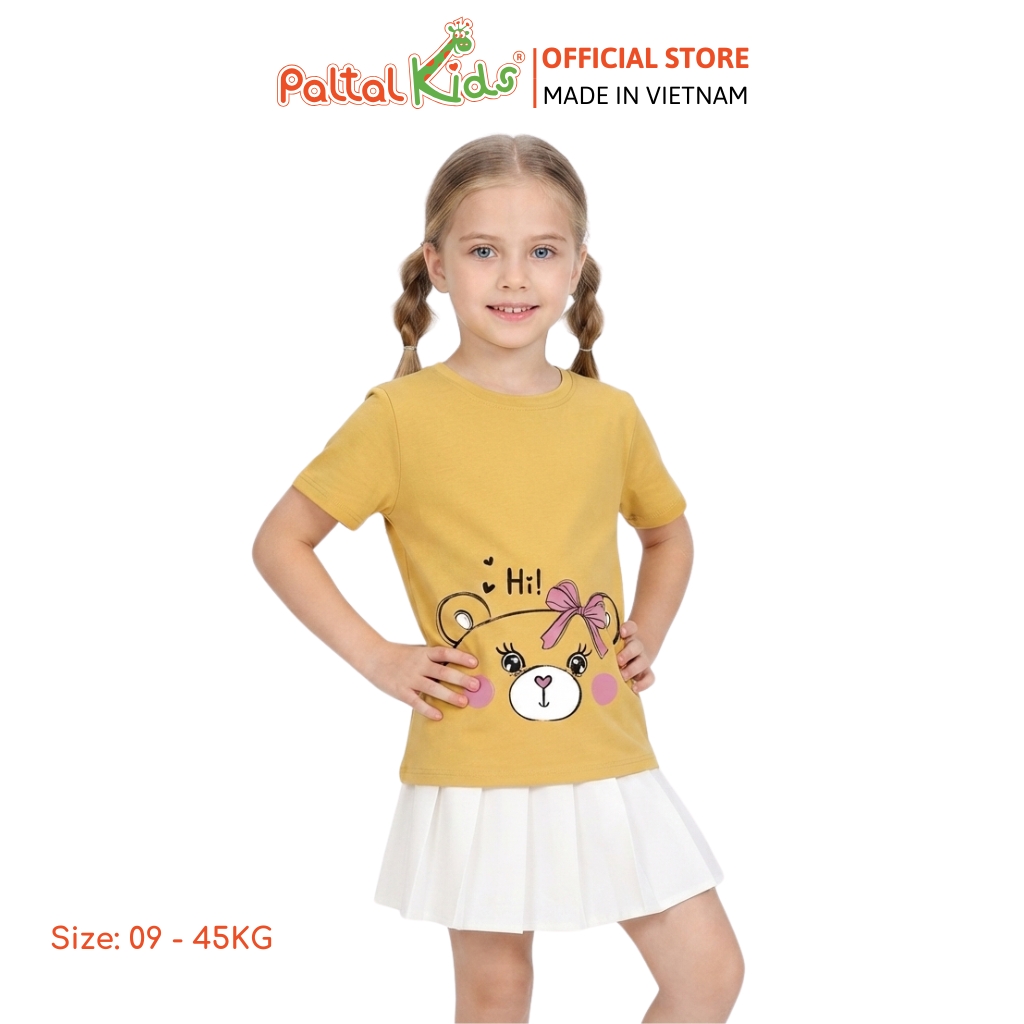 Áo Thun Cotton Melan Hình In Gấu Bé Gái Cao Cấp - 190 1410