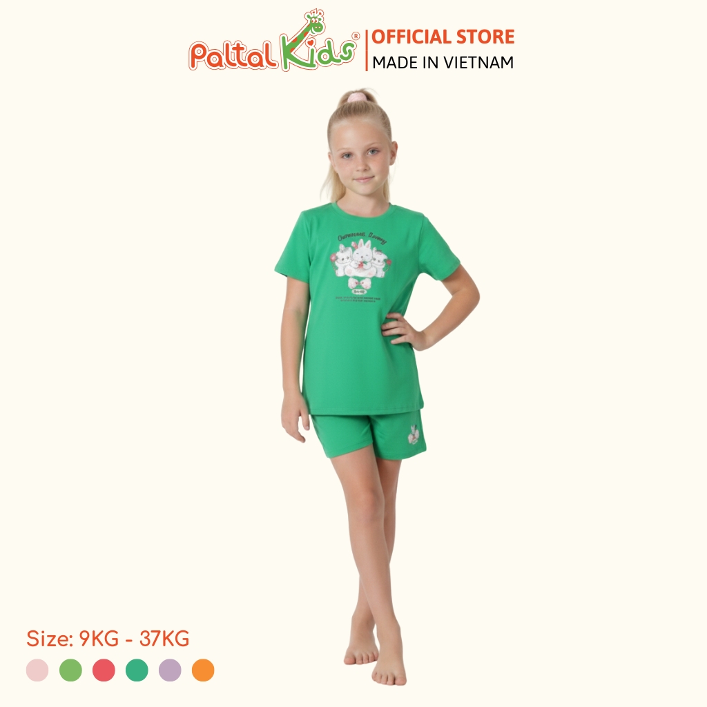 Đồ Bộ Đùi Hình In 3 Chú Thỏ Cotton Mỹ Bé Gái Cao Cấp - 025 2160