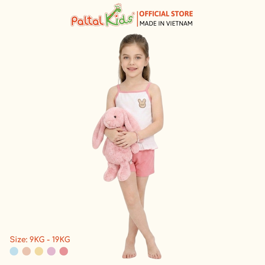 Đồ Bộ Đùi 2 Dây Lai Vạt Bèo Cotton Modal Bé Gái Cao Cấp - 205 7025