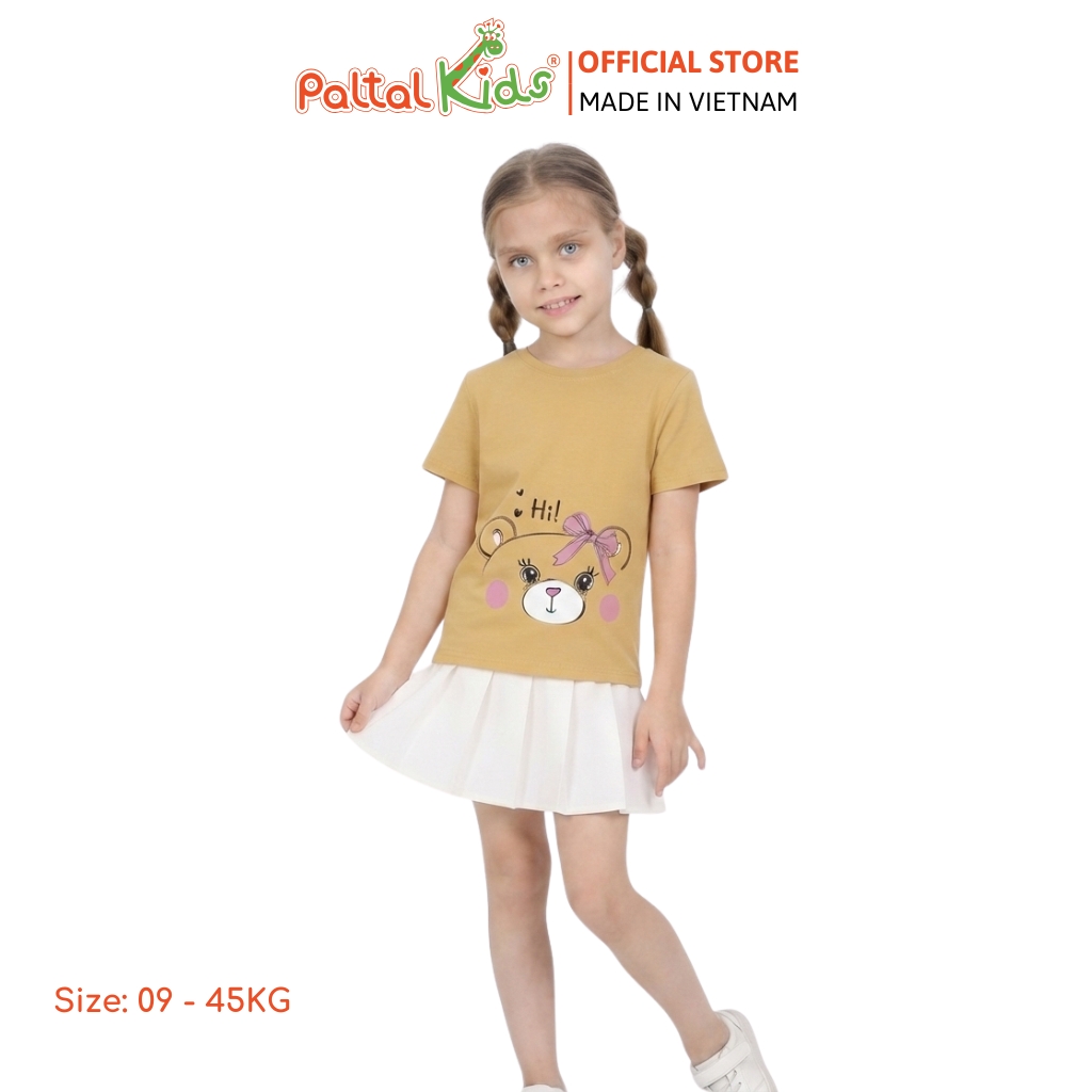 Áo Thun Cotton Melan Hình In Gấu Bé Gái Cao Cấp - 190 1410