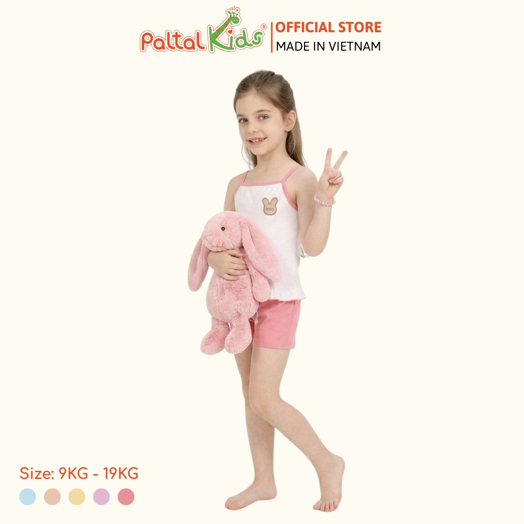 Đồ Bộ Đùi 2 Dây Lai Vạt Bèo Cotton Modal Bé Gái Cao Cấp - 205 7025