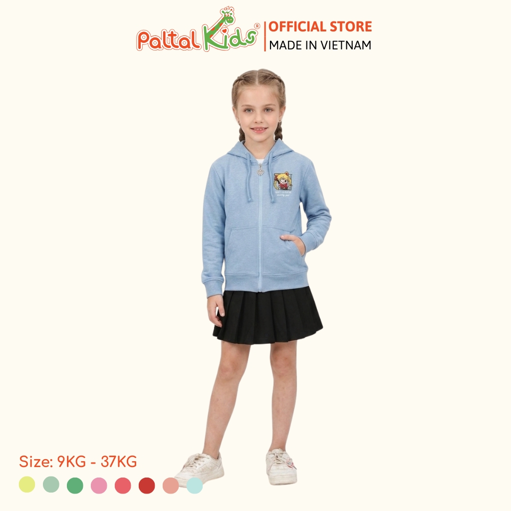 Áo Khoác Cotton TC Chống Nắng Hình In Thủy Thủ Mặt Trăng Bé Gái Cao Cấp - 431 4028