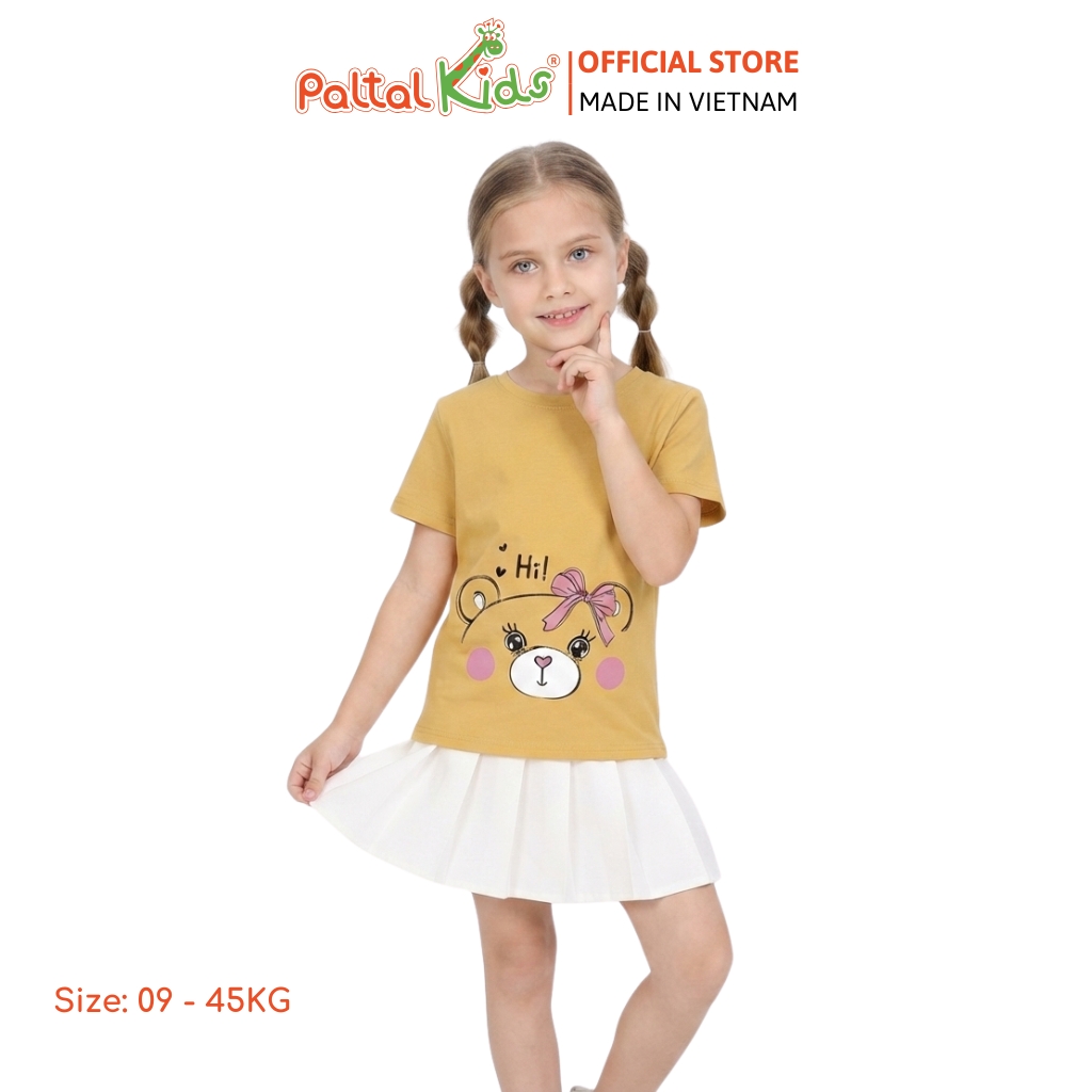 Áo Thun Cotton Melan Hình In Gấu Bé Gái Cao Cấp - 190 1410