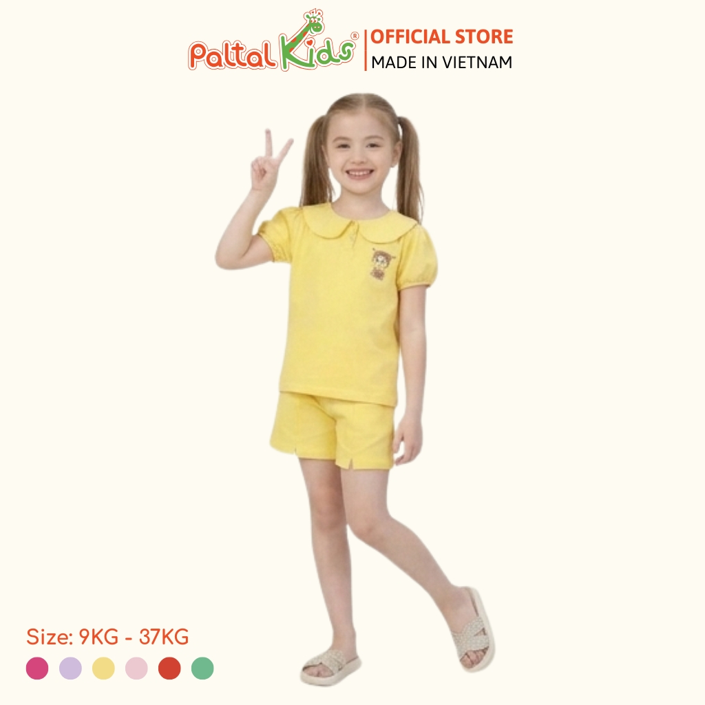 Đồ Bộ Đùi Tay Phồng Cotton Mỹ Hình In Cô Gái Xinh Xắn Bé Gái Cao Cấp - 025 2136