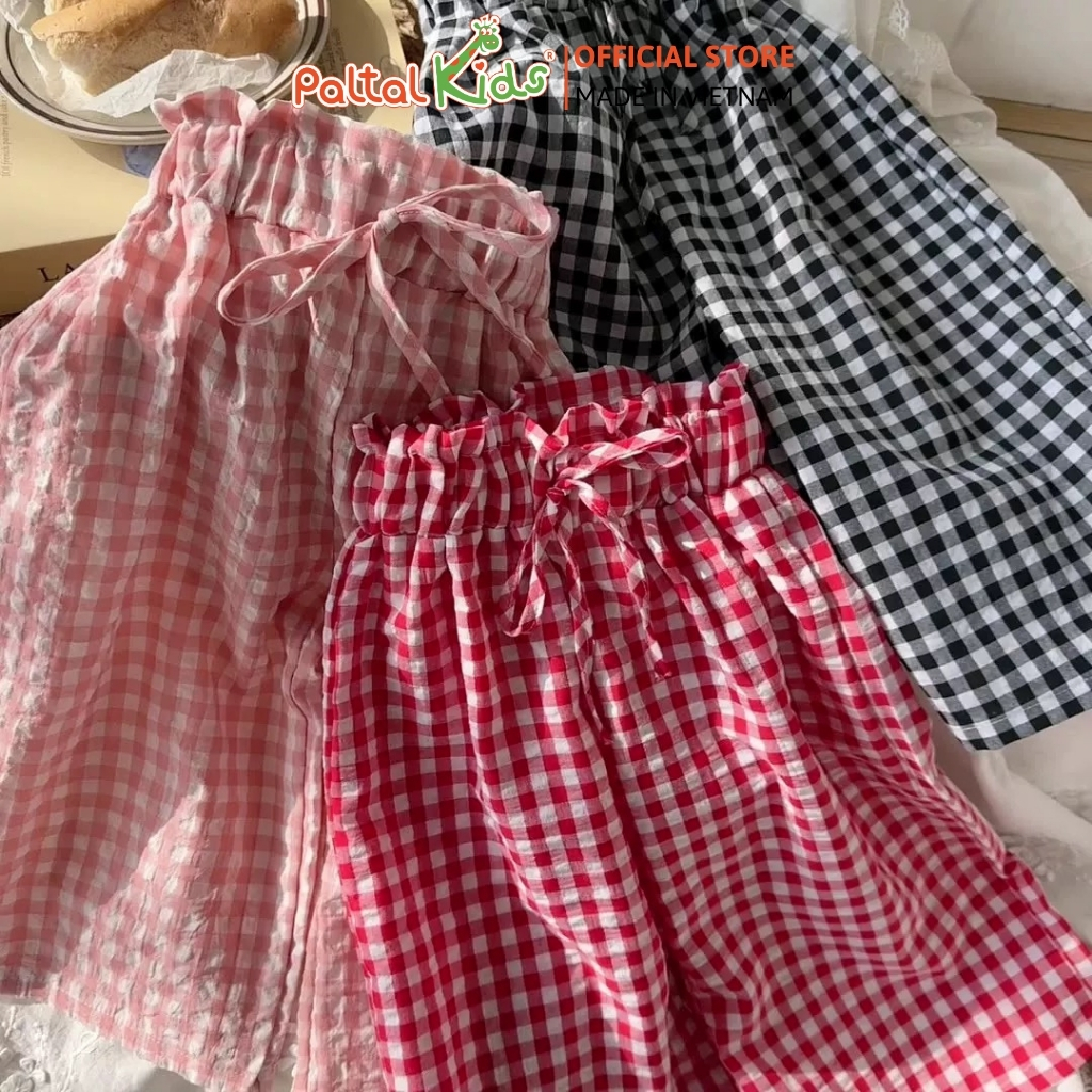 Quần Dài Đũi Sọc Caro Cột Nơ Cao Cấp - 568 8522