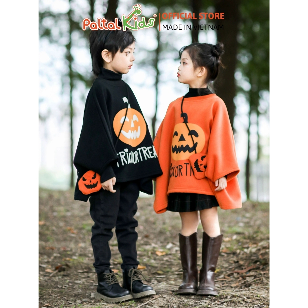 HALLOWEEN 2025 - Áo Choàng Bí Ngô Bé Trai Bé Gái Cao Cấp
