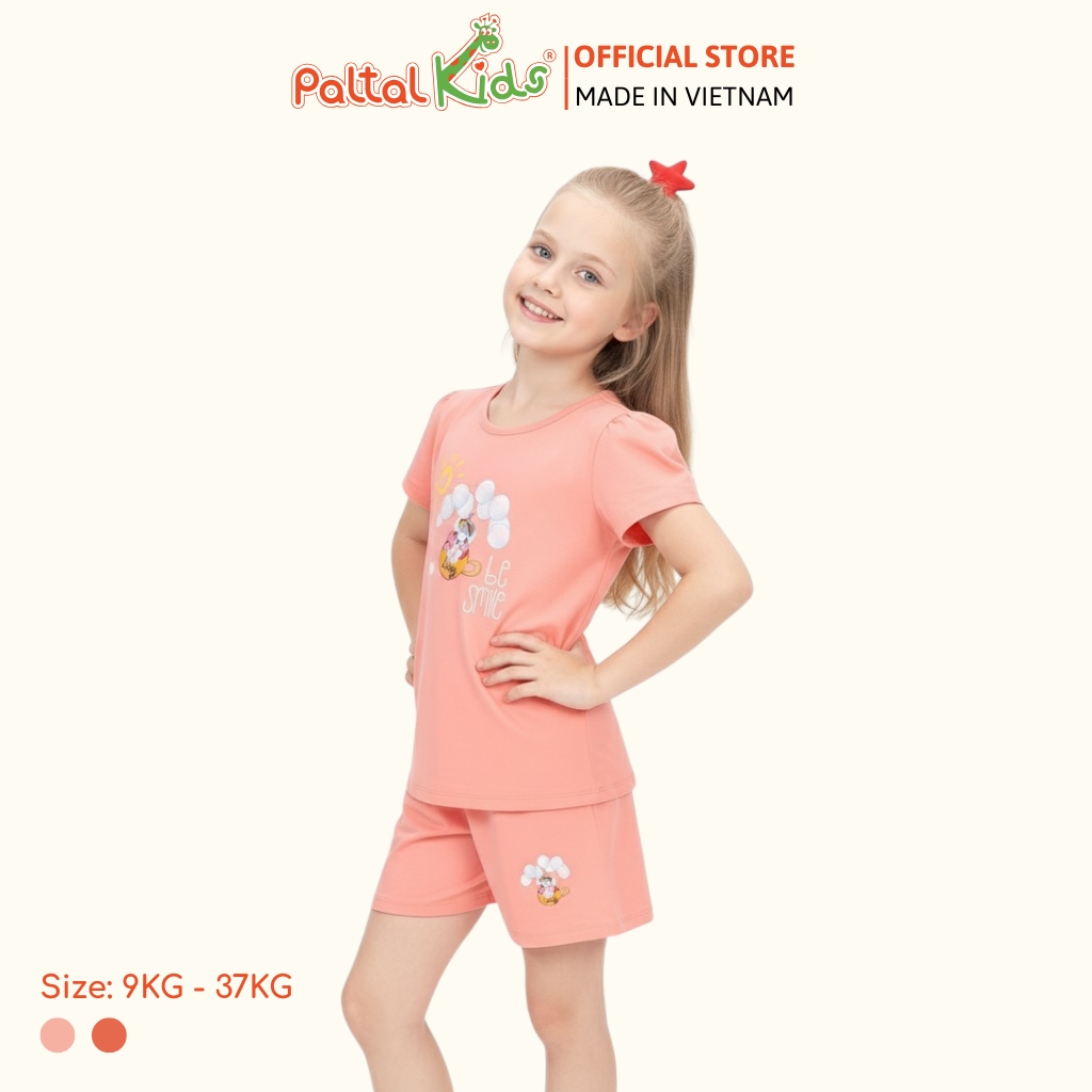 BST Mùa Xuân - Bộ Đùi Tay Ngắn Cotton Mỹ Bé Gái Cao Cấp - 025 2043