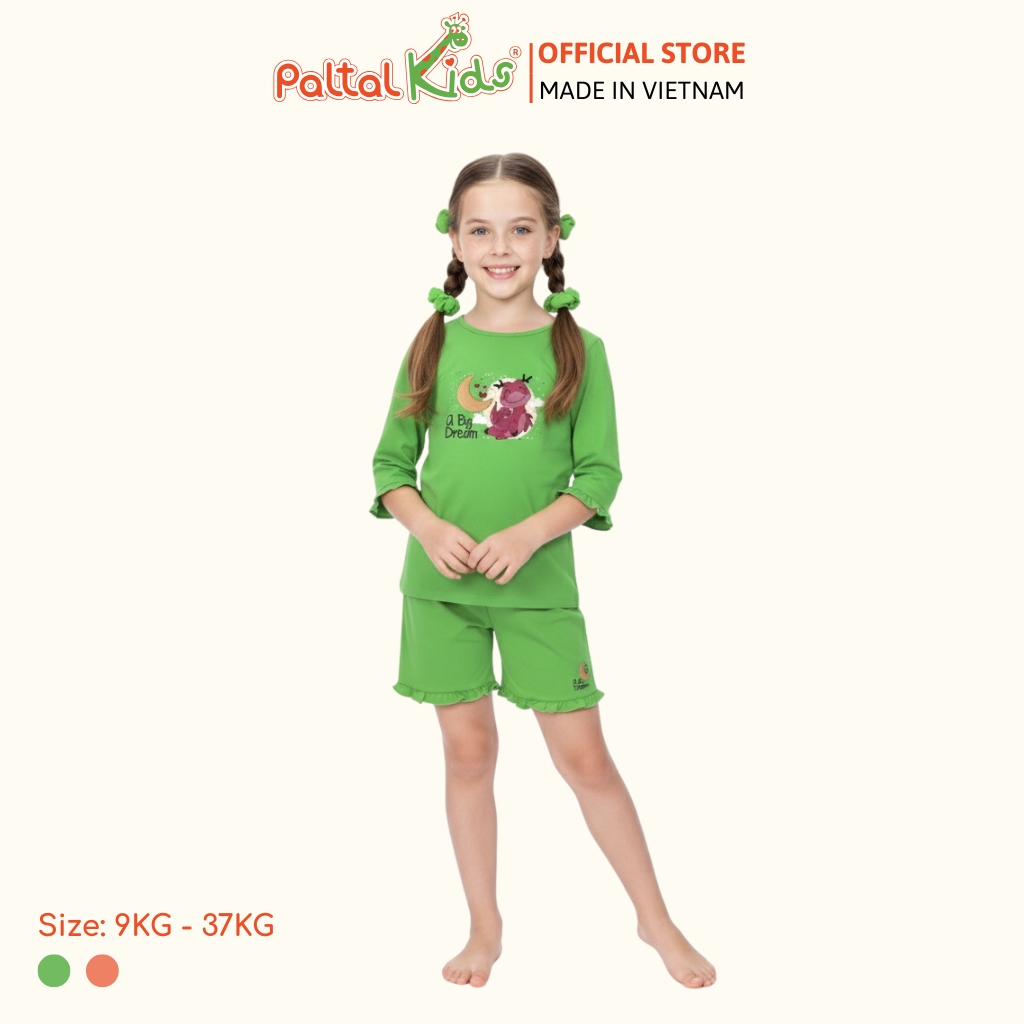 BST Mùa Thu - Bộ Đùi Tay Lỡ Cotton Mỹ Bé Gái Cao Cấp - 025 2073