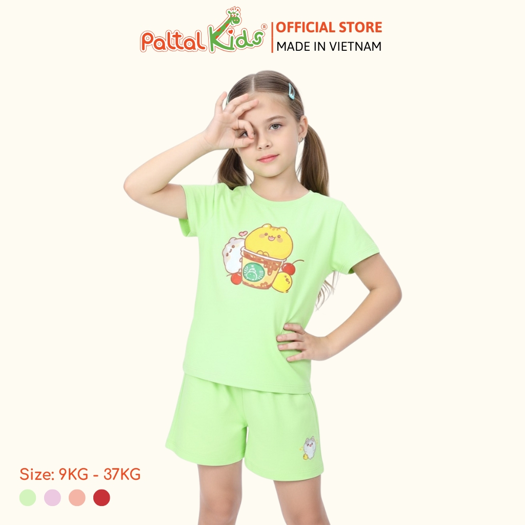 Đồ Bộ Đùi Cơ Bản Cotton Mỹ Bé Gái Cao Cấp - 025 5160 - Size 10