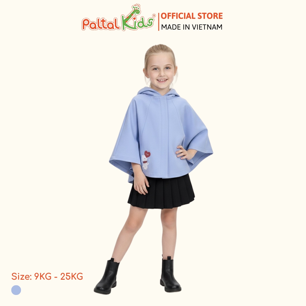 Áo Choàng Cánh Dơi Cotton Melan Bé Gái Cao Cấp - 191 4005