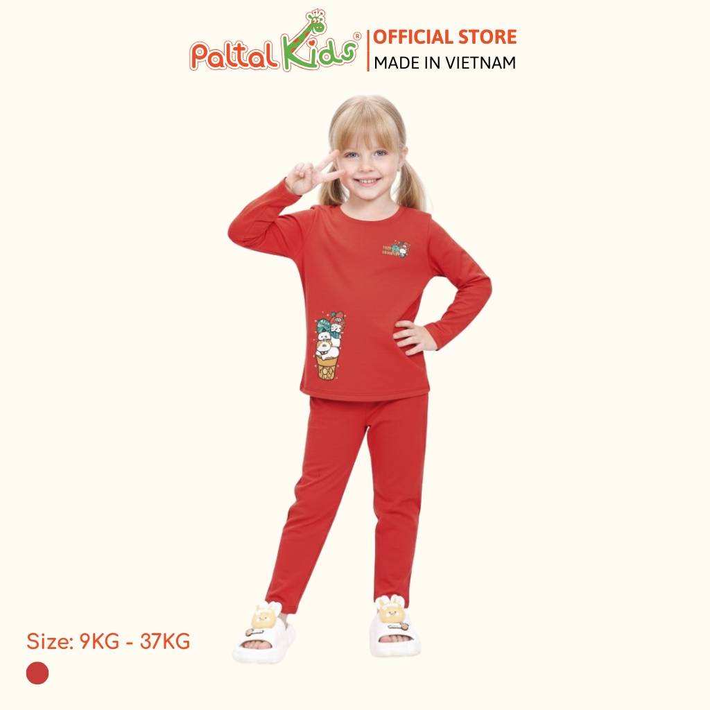 BST Mùa Đông - Bộ Dài Tay Dài Cotton Mỹ Bé Gái Cao Cấp - 023 6086