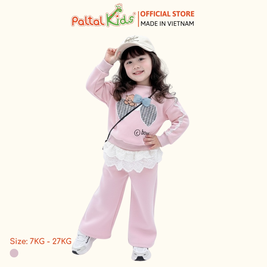 BST Mùa Đông - Đồ Bộ Tay Dài Nỉ 2 Da Bé Gái Cao Cấp - 223 6054