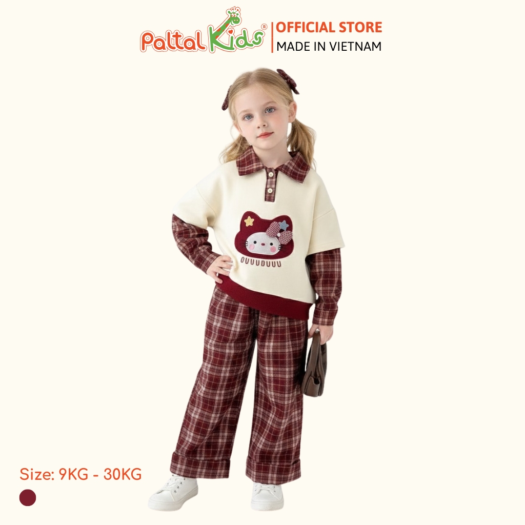 BST Mùa Đông - Đồ Bộ Tay Dài Nỉ 2 Da Bé Gái Cao Cấp - 223 6057