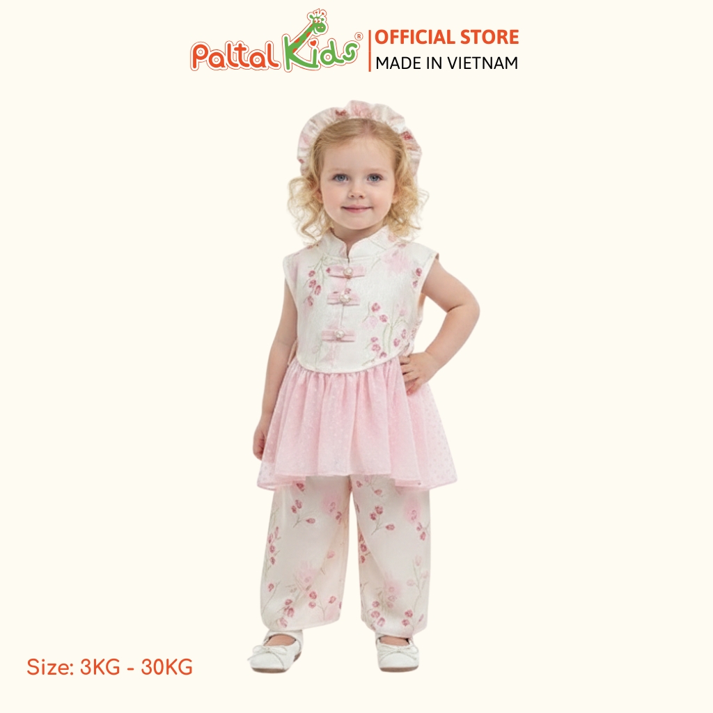 Set Yếm Trung Hoa Thêu Hoa Kèm Phụ Kiện Cách Tân Bé Gái Cao Cấp - 533 6076