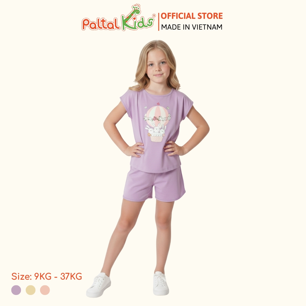 BST Mùa Hạ - Bộ Đùi Tay Ngắn Cotton Mỹ Bé Gái Cao Cấp - 025 2155