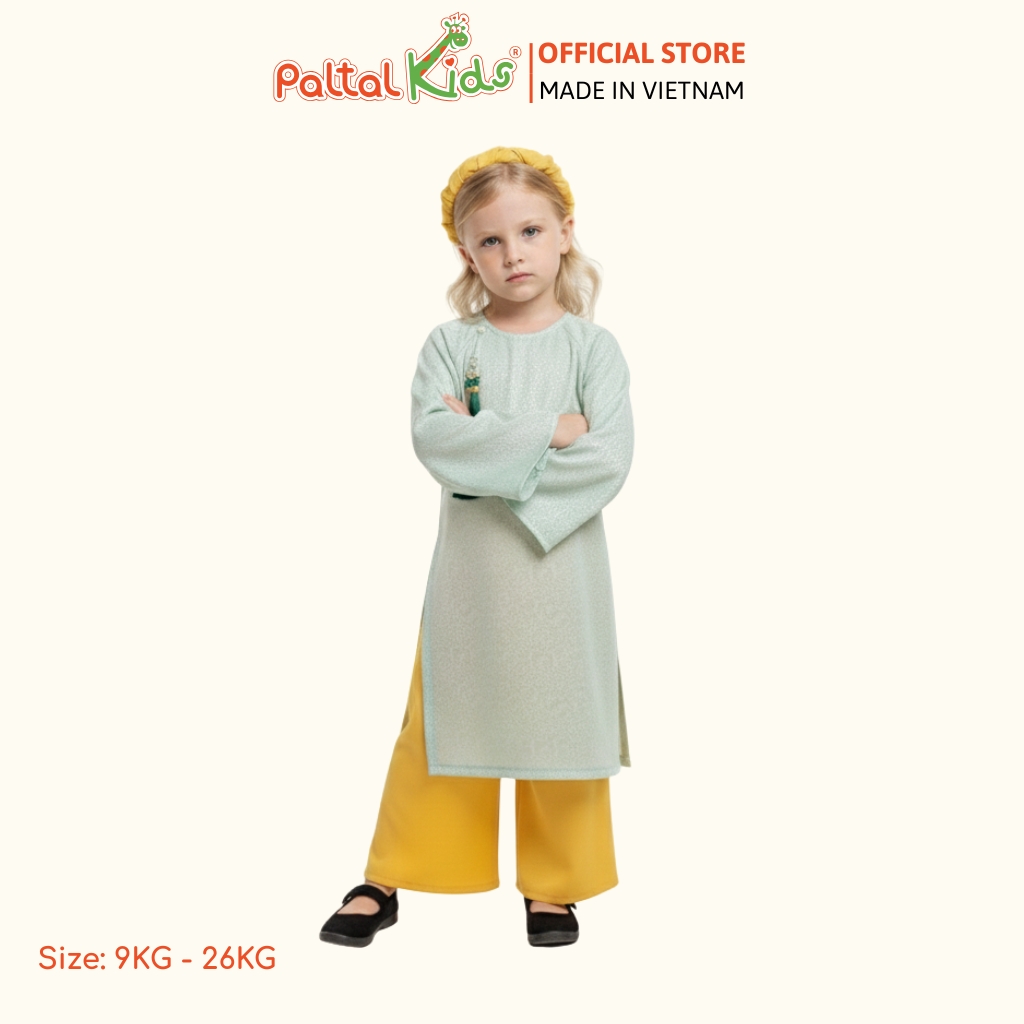 Set Áo Dài Gấm Mềm Cách Tân Kèm Phụ Kiện Bé Gái Cao Cấp - 533 6099