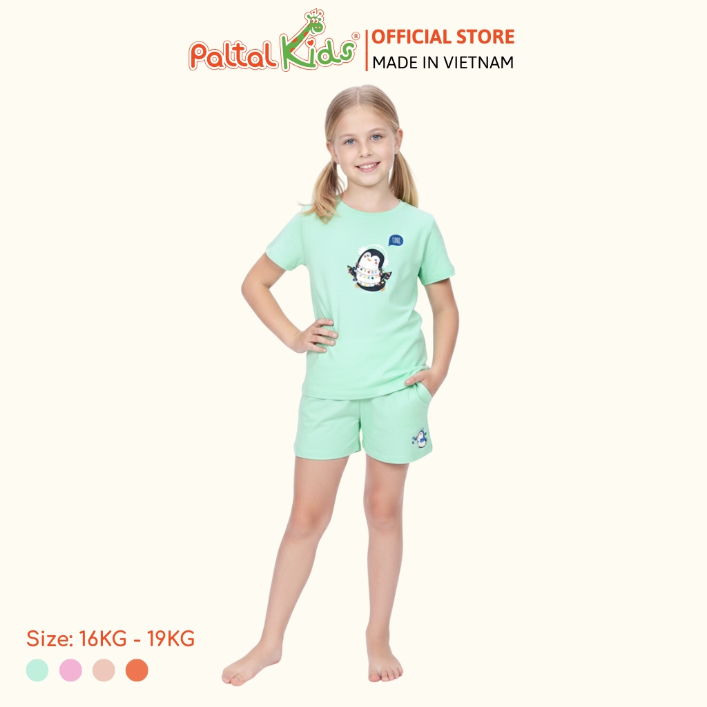 Đồ Bộ Đùi Cơ Bản Cotton Mỹ Bé Gái Cao Cấp - 025 5161 - Size 11