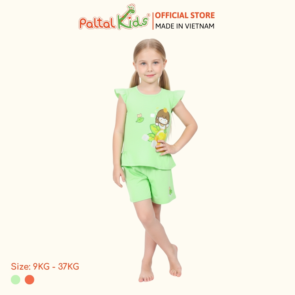 BST Mùa Hạ - Bộ Đùi Tay Ngắn Cotton Mỹ Bé Gái Cao Cấp - 025 5156