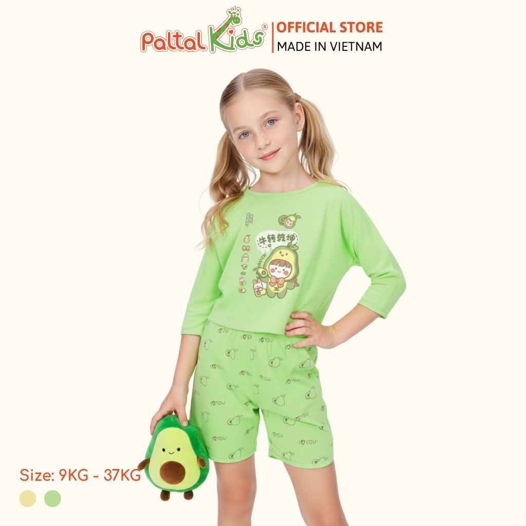 BST Mùa Thu - Bộ Đùi Tay Lỡ Cotton Mỹ Bé Gái Cao Cấp - 025 5195