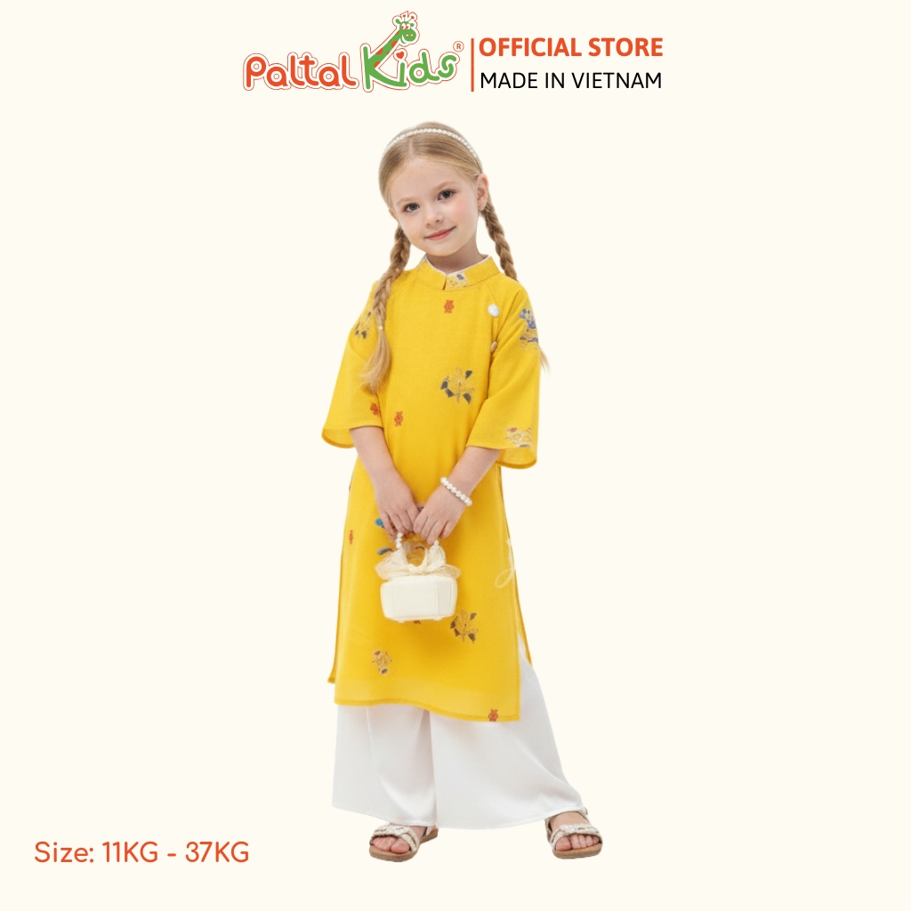 Set Áo Dài Voan Thô Cách Tân Cung Đình Bé Gái Cao Cấp - 533 6110