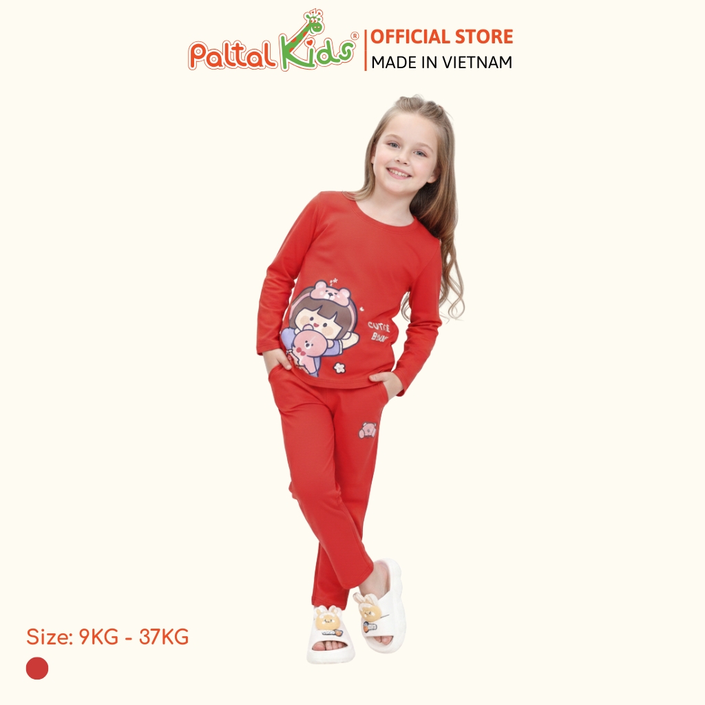 BST Mùa Đông - Đồ Bộ Tay Dài Cotton Mỹ Bé Gái Cao Cấp - 023 6022