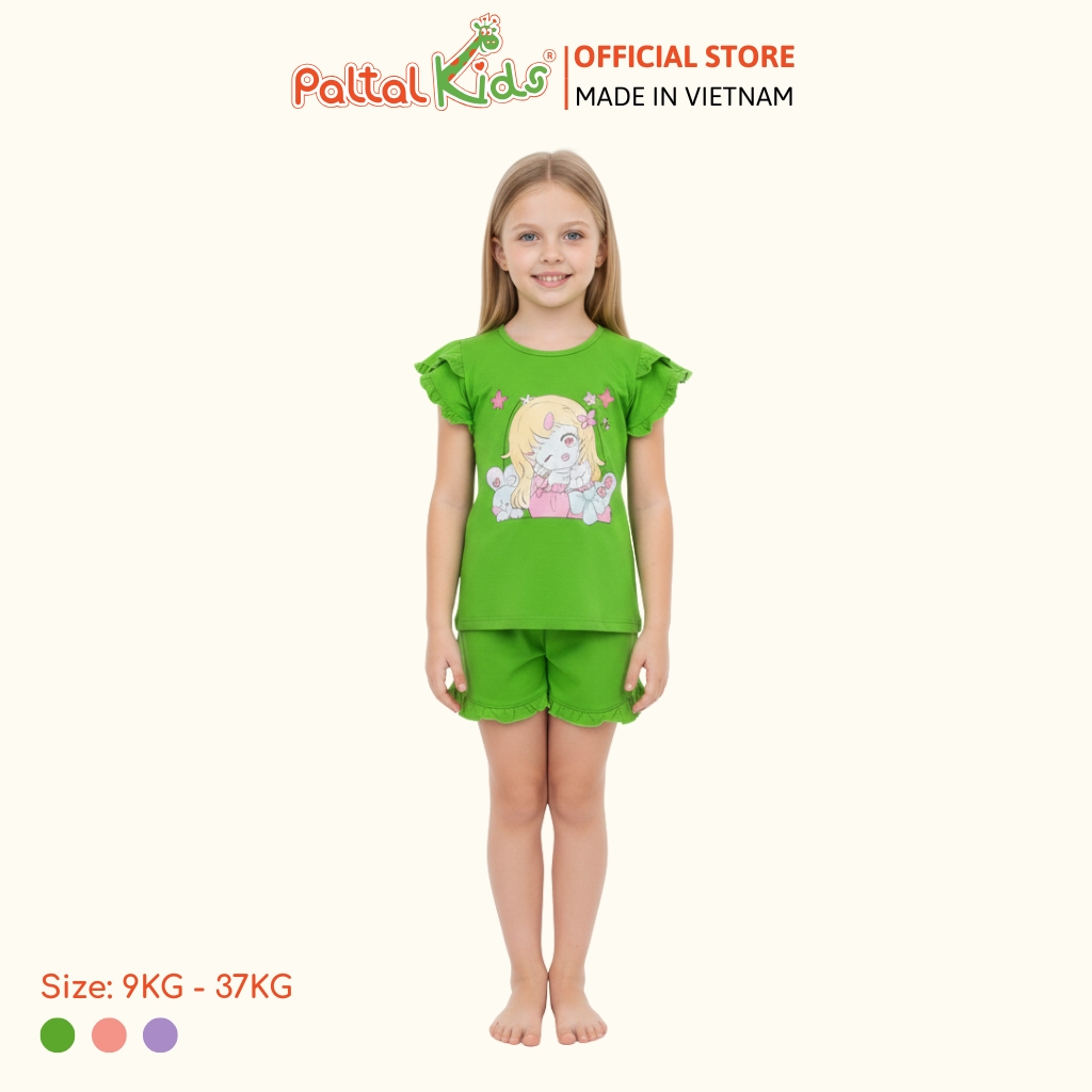 BST Mùa Xuân - Bộ Đùi Tay Ngắn Cotton Mỹ Bé Gái Cao Cấp - 025 2153