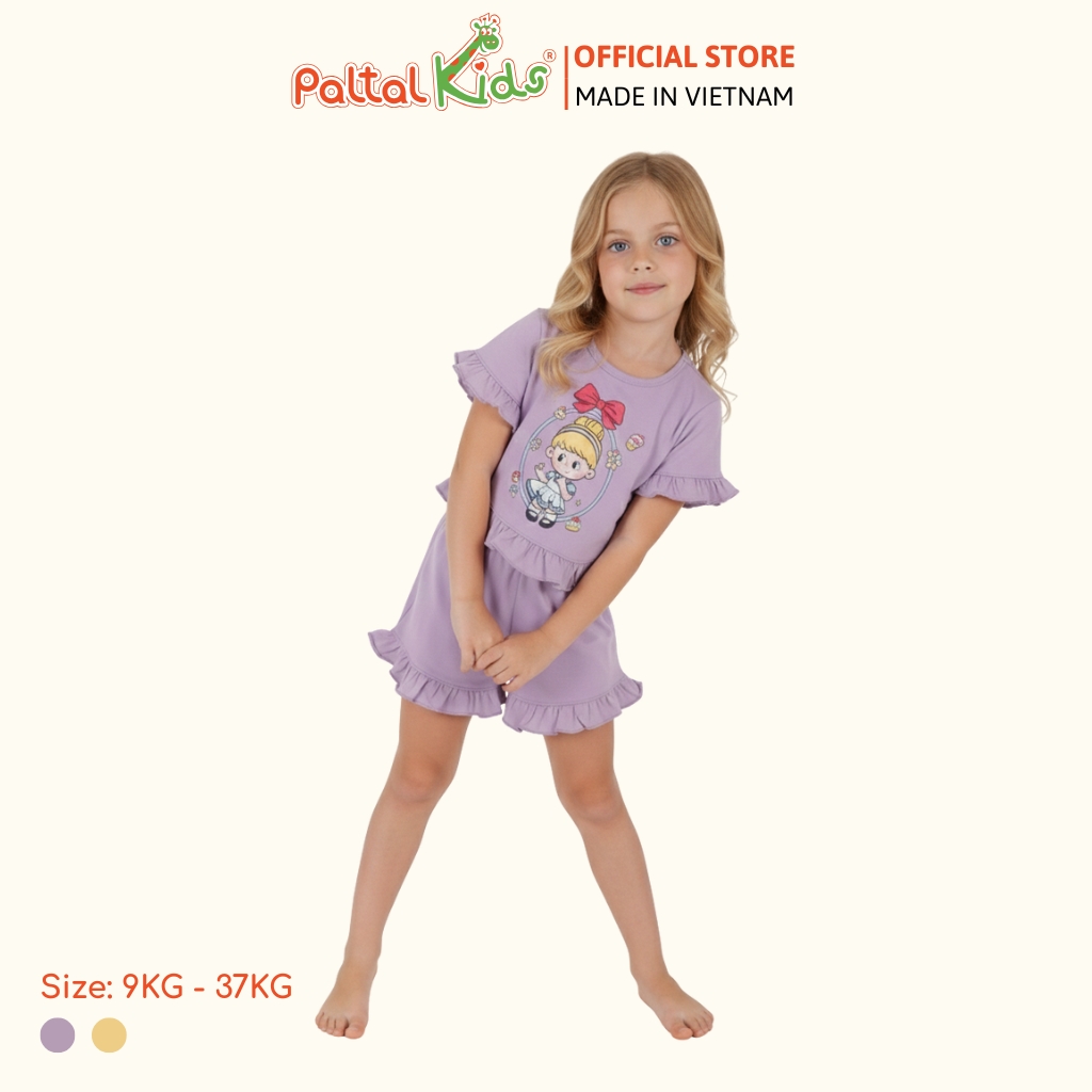 BST Mùa Xuân - Bộ Đùi Tay Ngắn Cotton Mỹ Bé Gái Cao Cấp - 025 2174