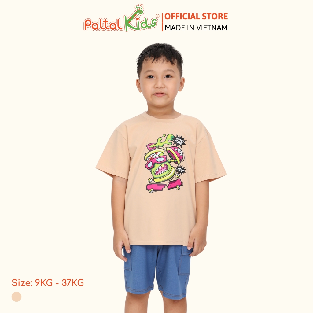 Áo Thun Cotton Mỹ Hình In Quái Vật Bé Trai Cao Cấp - 020 1398