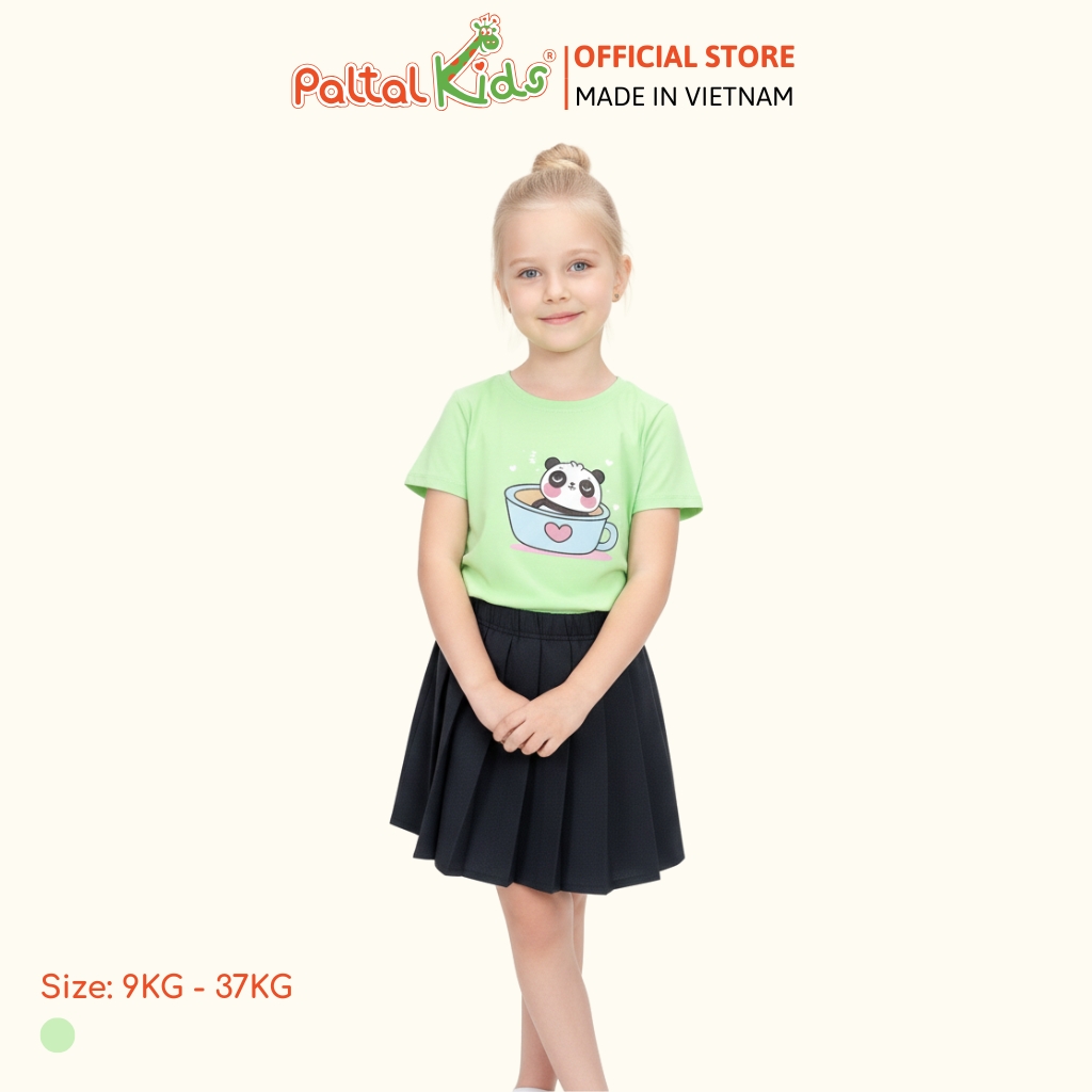 Áo Thun Cotton Mỹ Hình In Cà Phê Panda Bé Gái Cao Cấp - 020 1385