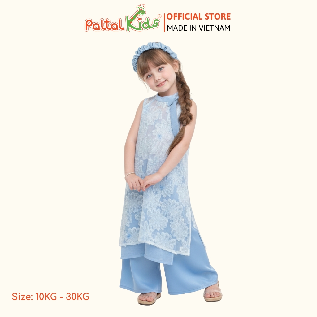 Set Áo Dài Lụa Cổ Yếm Cách Tân Bé Gái Cao Cấp - 533 6130