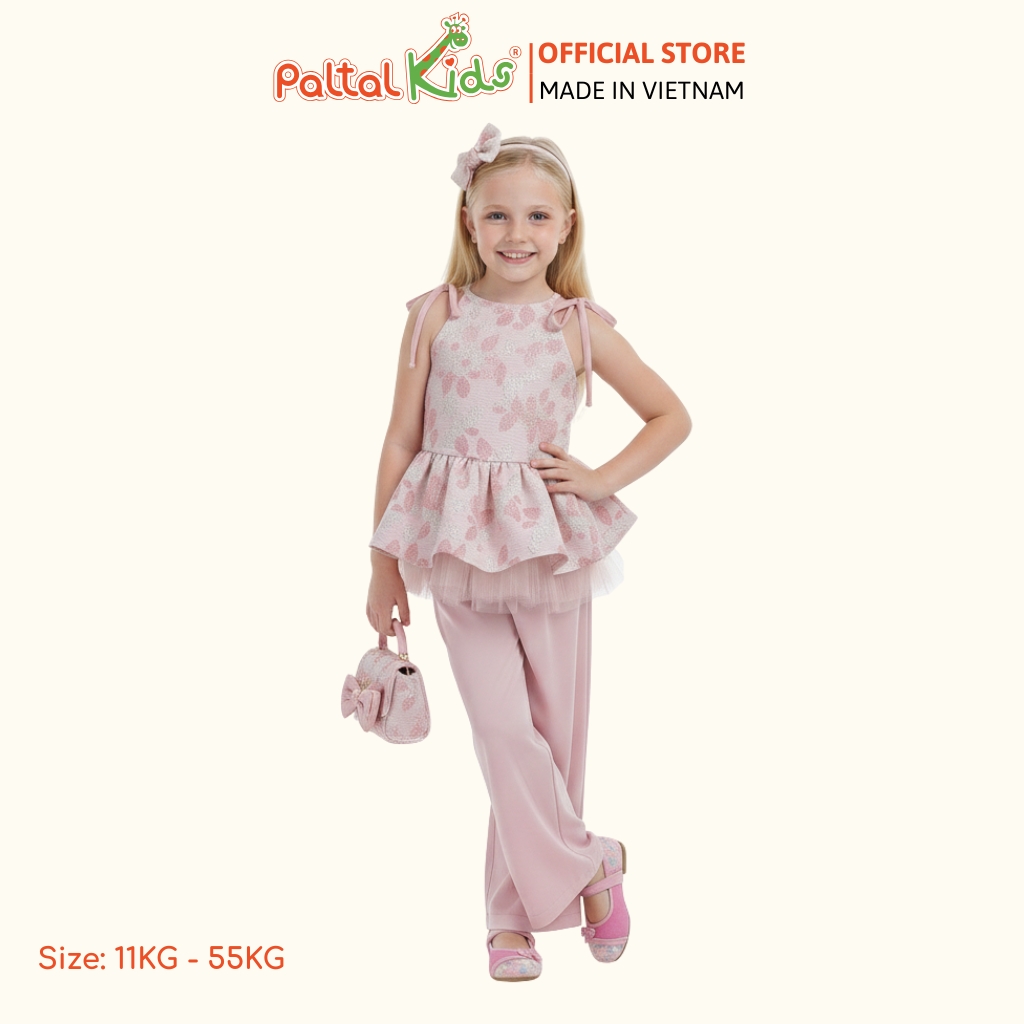 Set Yếm Gấm Thêu Hoa Cách Tân Bé Gái Cao Cấp - 533 6136