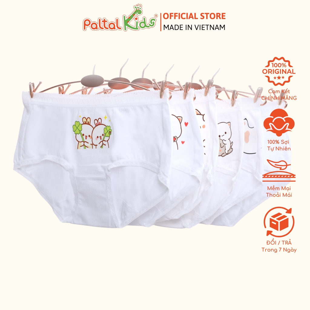 (CHE TÊN SẢN PHẨM) Lẻ 1 Quần Lót Dáng Tam Gíac Cotton Màu Sắc Ngẫu Nhiên Bé Gái Cao Cấp - 027 7277 / 7278 / 7410