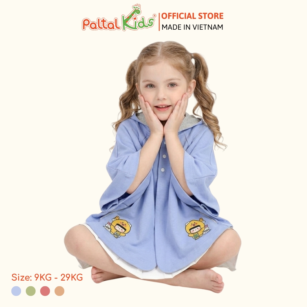 Áo Choàng Cánh Dơi Cotton Melan Bé Gái Cao Cấp - 191 4026