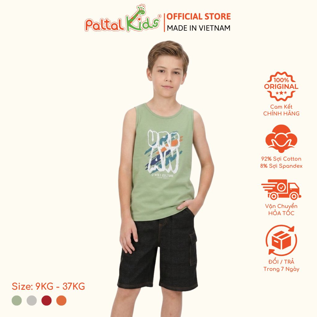 Áo Thun Sát Nách Hình In Urban Cotton Mỹ Bé Trai Cao Cấp - 020 1418