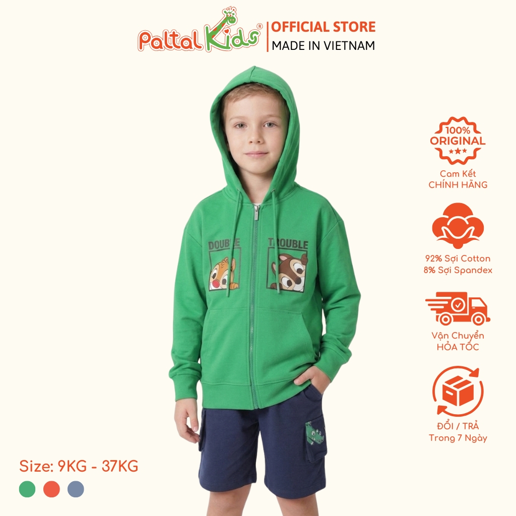Áo Khoác Cotton TC Chống Nắng Hình In Sóc Chuột Bé Trai Cao Cấp - 431 4024