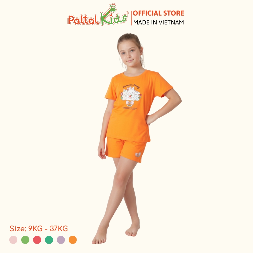 Đồ Bộ Đùi Hình In 3 Chú Thỏ Cotton Mỹ Bé Gái Cao Cấp - 025 2160