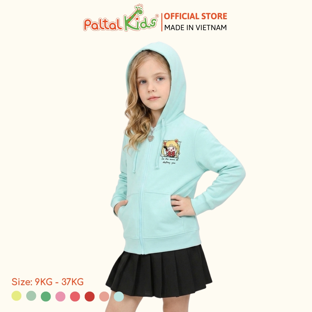 Áo Khoác Cotton TC Chống Nắng Hình In Thủy Thủ Mặt Trăng Bé Gái Cao Cấp - 431 4028