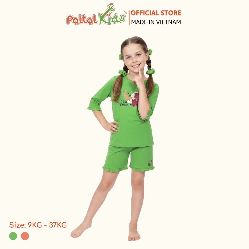 BST Mùa Thu - Bộ Đùi Tay Lỡ Cotton Mỹ Bé Gái Cao Cấp - 025 2073