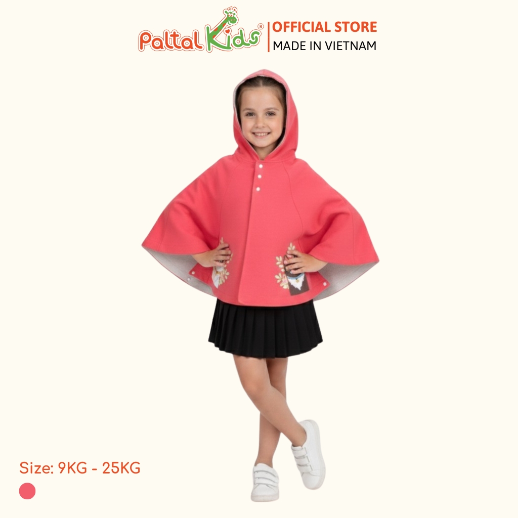 Áo Choàng Cánh Dơi Cotton Melan Bé Gái Cao Cấp - 191 4006
