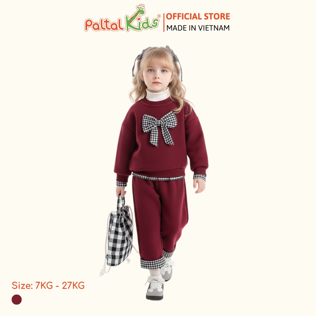 BST Mùa Đông - Đồ Bộ Tay Dài Nỉ 2 Da Bé Gái Cao Cấp - 223 6056