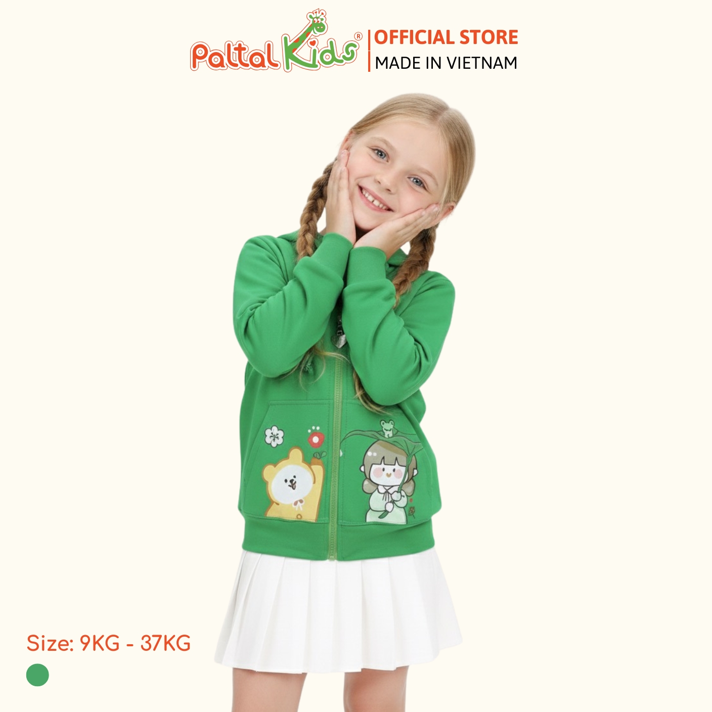 Áo Khoác Tai Thỏ CVC Bé Gái Cao Cấp - 401 4016