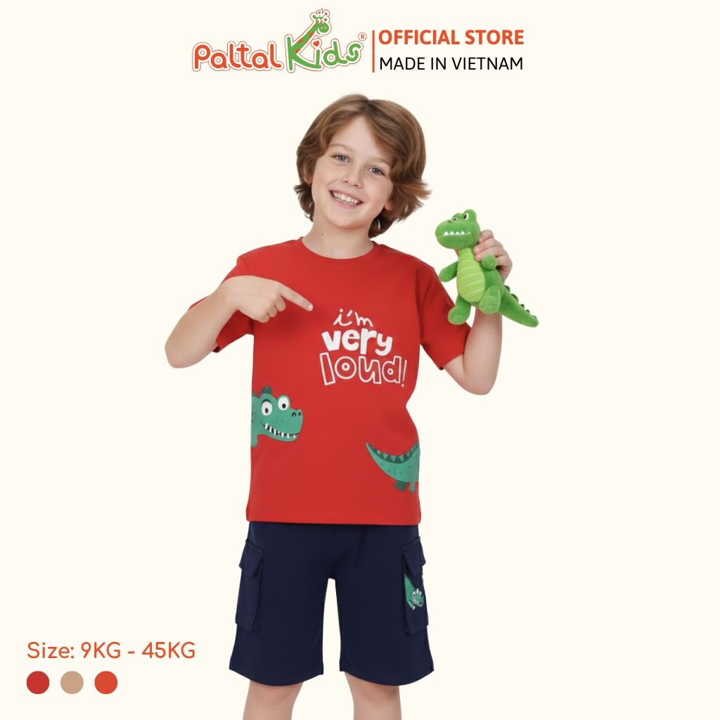 Đồ Bộ Đùi Túi Hộp Hình In Nhiệt Cá Sấu Cotton Mỹ Bé Trai Cao Cấp - 025 2121