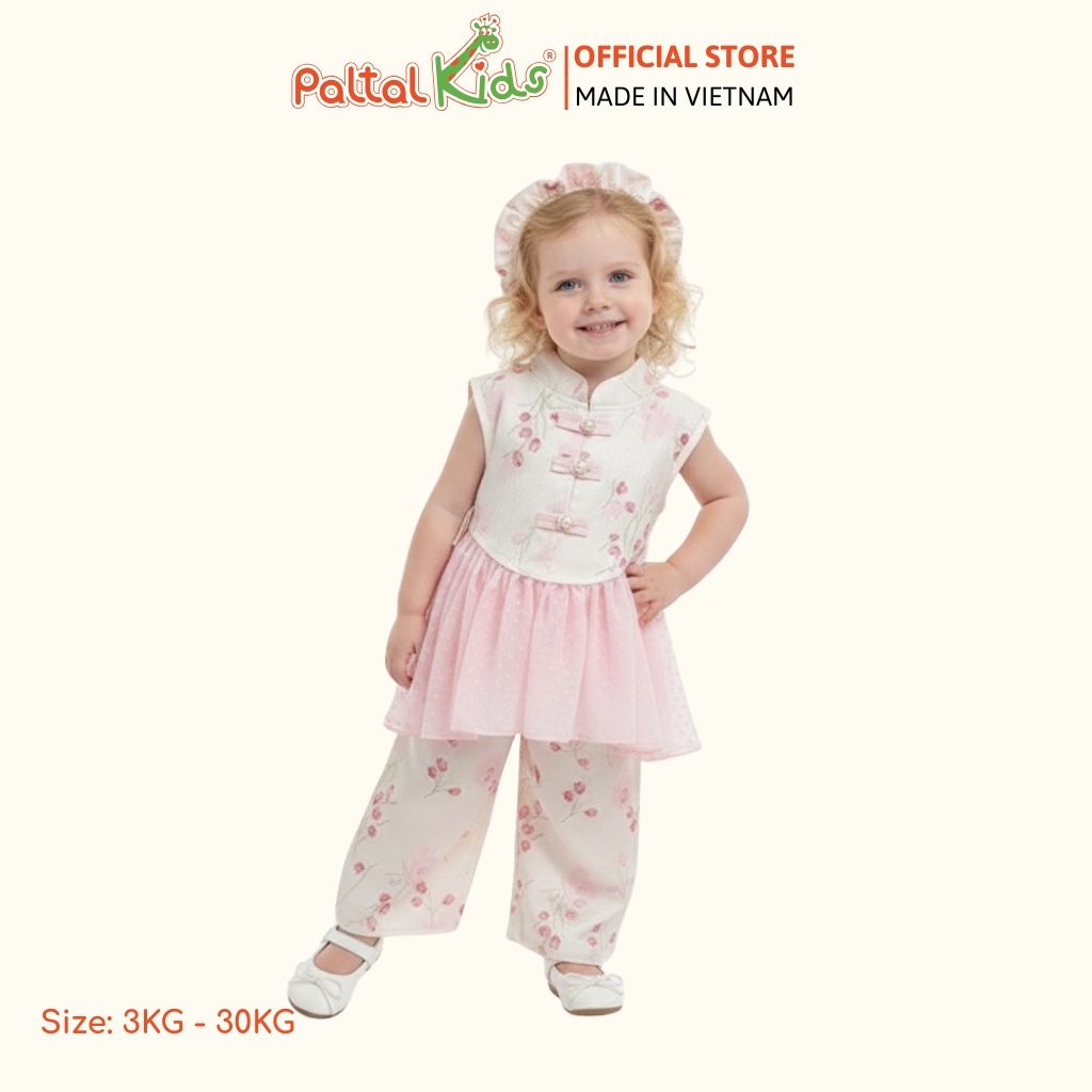 Set Yếm Trung Hoa Thêu Hoa Kèm Phụ Kiện Cách Tân Bé Gái Cao Cấp - 533 6076