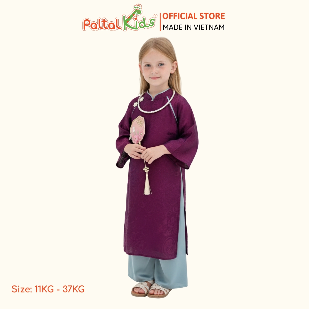 Set Áo Dài Gấm Mềm Mợ Chảnh Cách Tân Bé Gái Cao Cấp - 533 6102