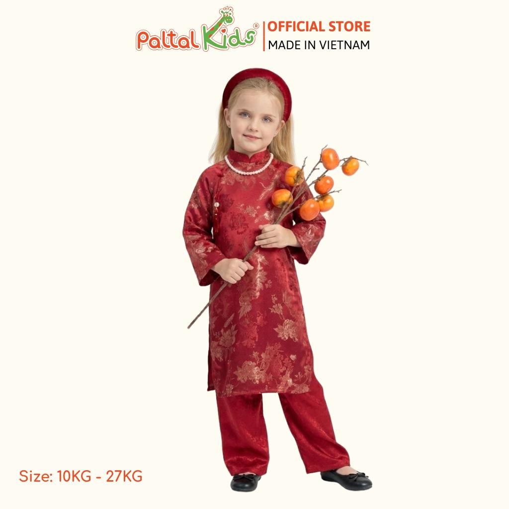 Set Áo Dài Lụa Gấm Cách Tân Kèm Phụ Kiện Bé Gái Cao Cấp - 533 6072