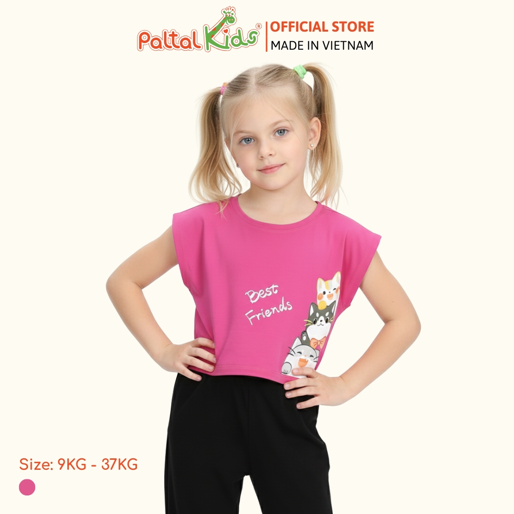 Áo Croptop Cotton Mỹ Bé Gái Cao Cấp - 020 1371