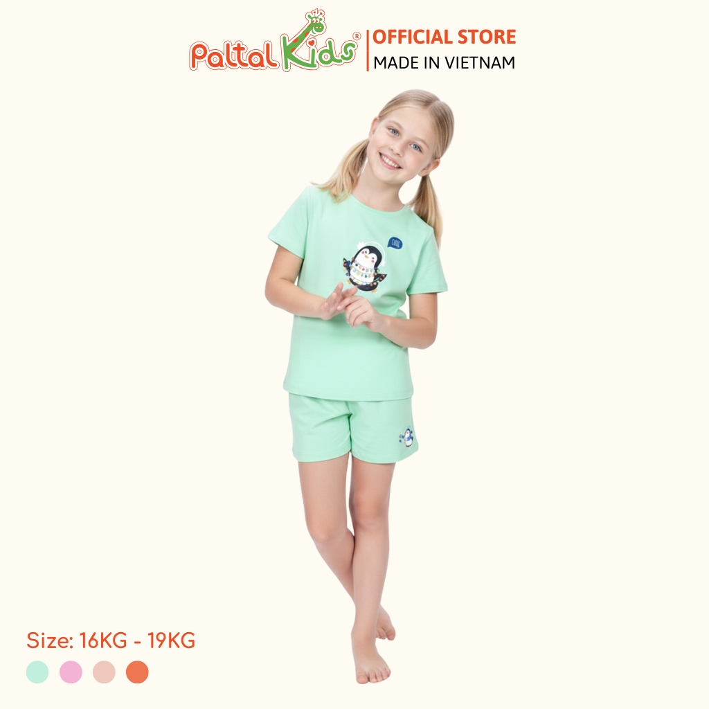 Đồ Bộ Đùi Cơ Bản Cotton Mỹ Bé Gái Cao Cấp - 025 5161 - Size 11