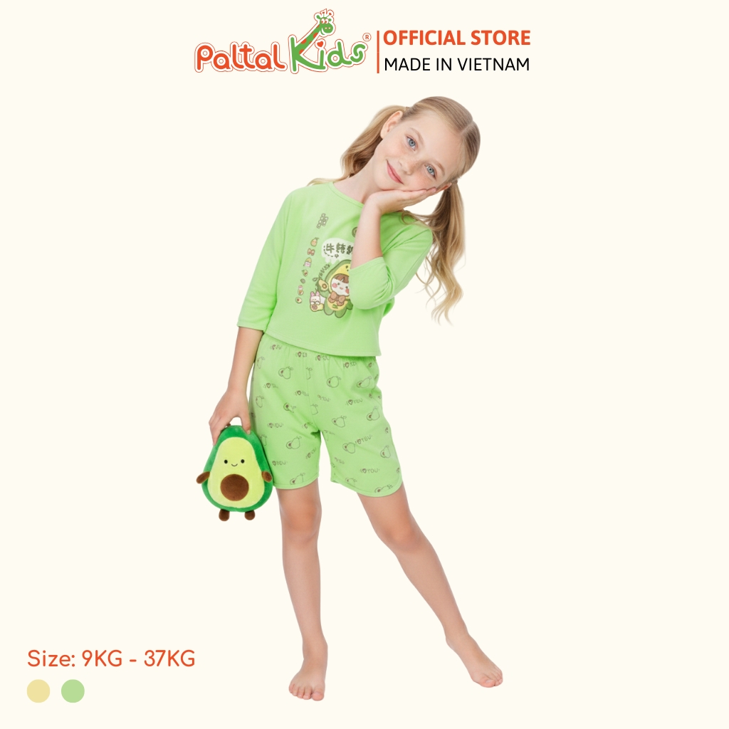 BST Mùa Thu - Bộ Đùi Tay Lỡ Cotton Mỹ Bé Gái Cao Cấp - 025 5195