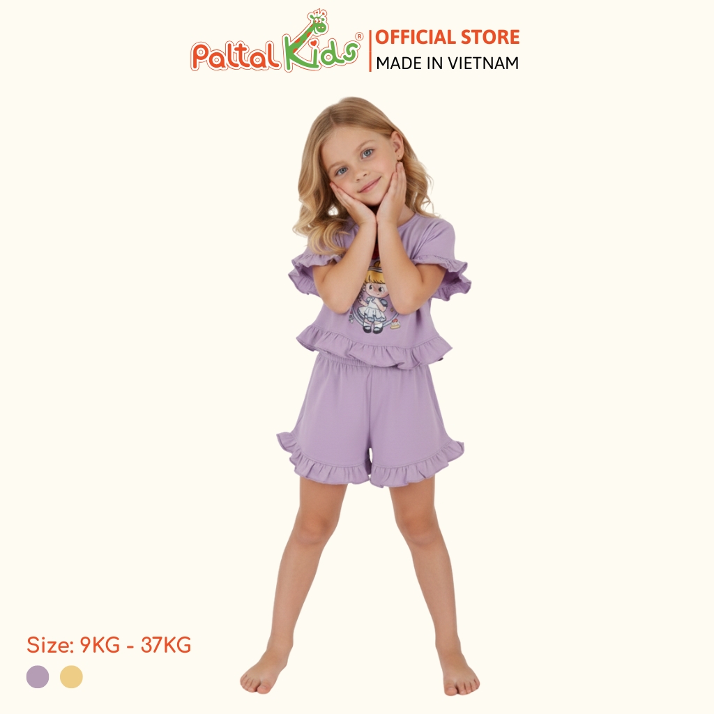 BST Mùa Xuân - Bộ Đùi Tay Ngắn Cotton Mỹ Bé Gái Cao Cấp - 025 2174